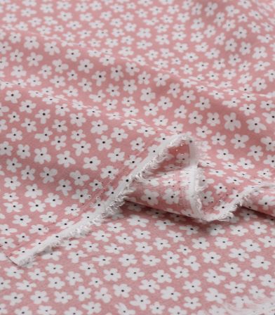 Tissu viscose Fleurette - Rose