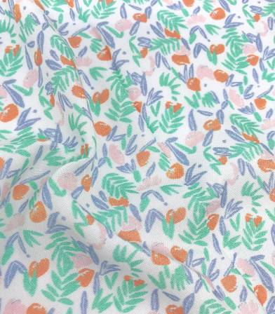 Tissu viscose Jungle de fleurs - abricot