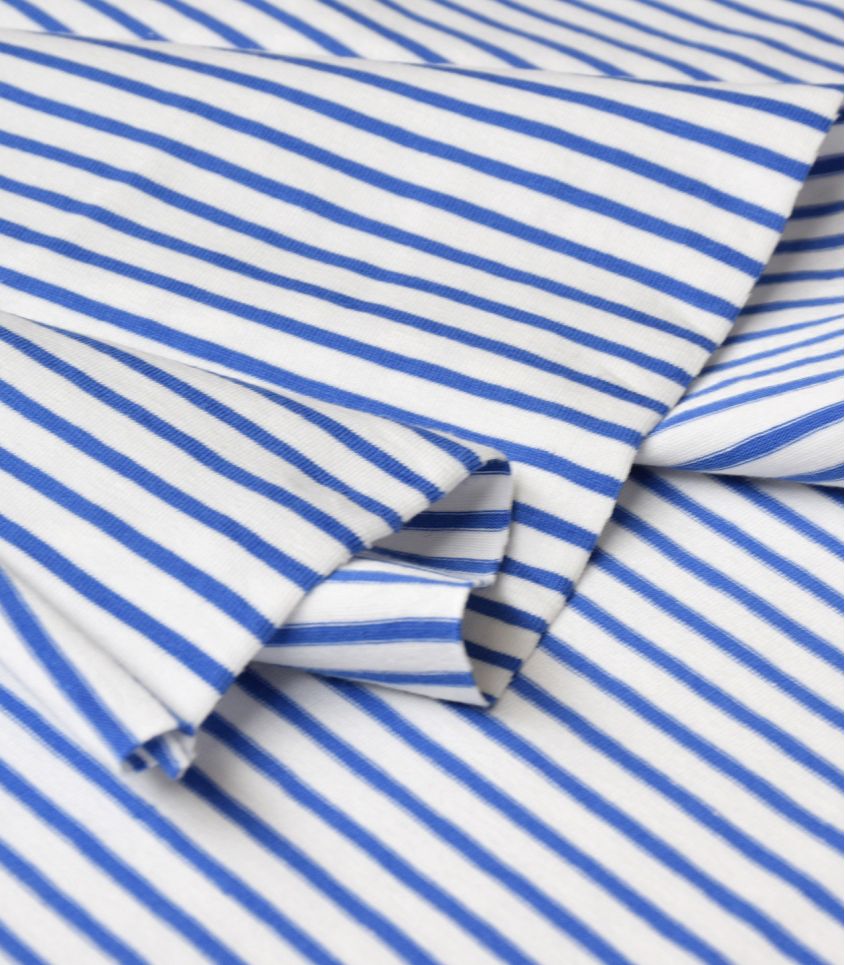 Tissu jersey marinière - Cobalt