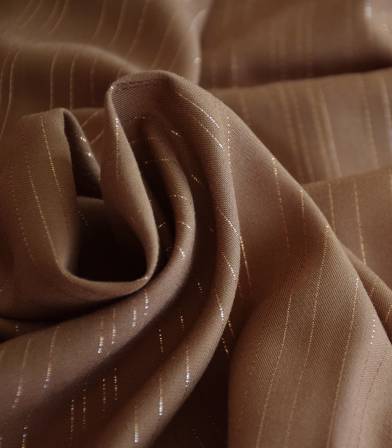 Tissu viscose Rayures cuivre - Camel Tissu viscose Rayures cuivre - Camel