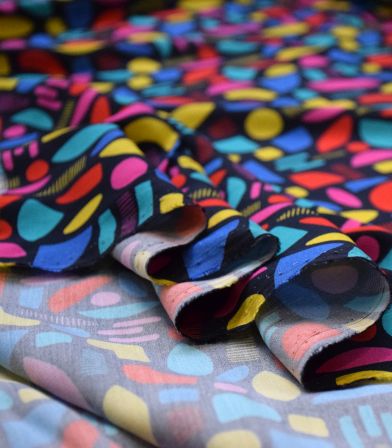 Tissu viscose Desert Shape - Carbon Tissu viscose Desert Shape - Carbon