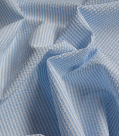Seersucker fines rayures - Light blue Seersucker fines rayures - Light blue