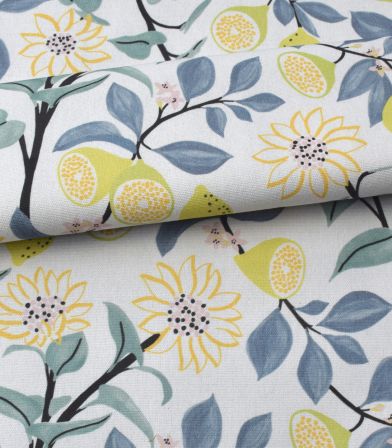 Tissu Canvas - Lemons & Flowers Tissu Canvas - Lemons & Flowers