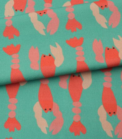 Tissu Canvas - Lobsters Turquoise