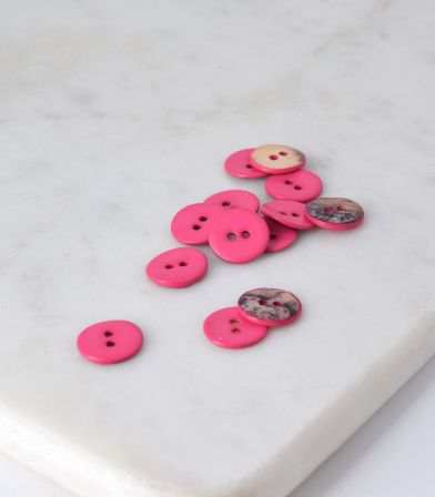 Boutons nacre satiné - Fuchsia