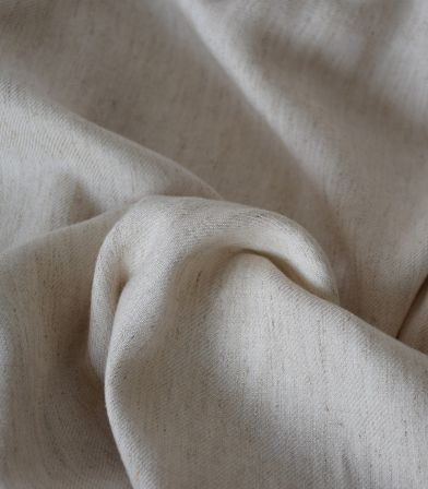 Tissu Lin viscose - Twill chambray Naturel