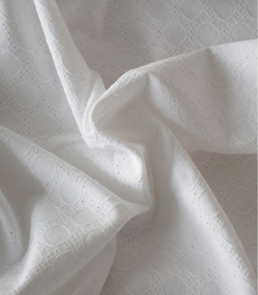 Tissu jersey bordé - Médaillon white