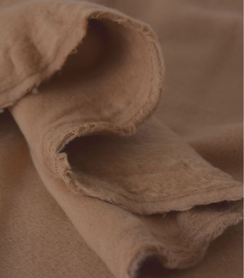 Tissu polaire coton bio - Café