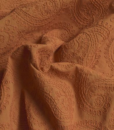 Tissu coton Evy Brodé - Brown gold Tissu coton Evy Brodé - Brown gold