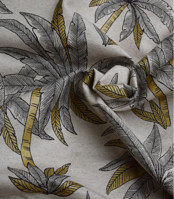 Tissu coton - Golden palm Or