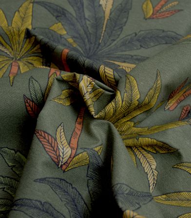 Tissu coton - Golden palm Kaki Tissu coton - Golden palm Kaki