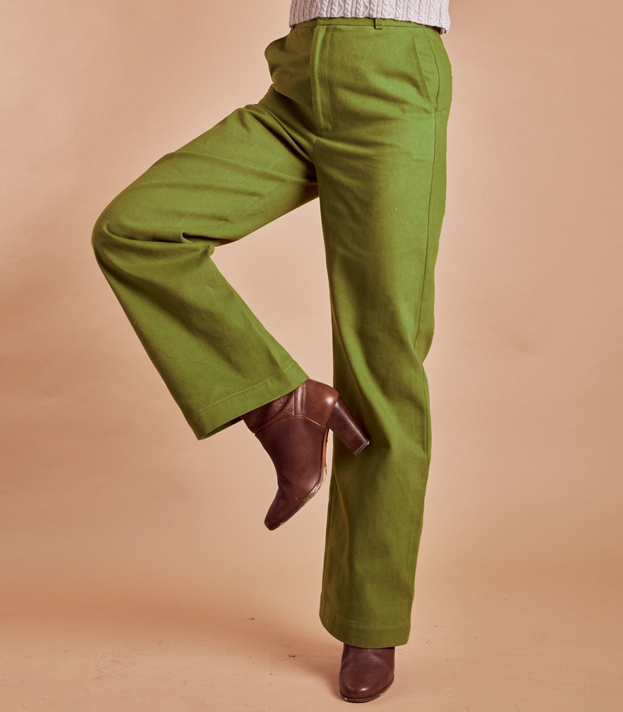 Pantalon Talbots Kaki à Coques Roses - Coupe Courbée Taille 10, Neuf Sans étiquette