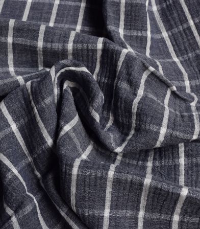 Double gaze checks - dark navy Double gaze checks - dark navy