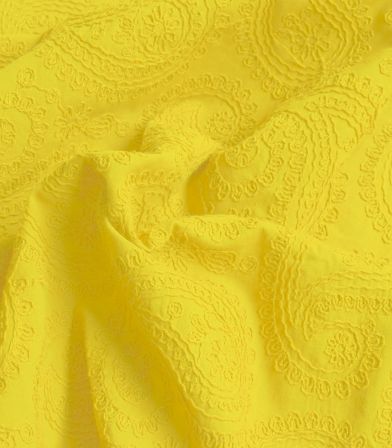 Tissu coton Evy Brodé - Yellow