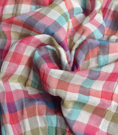 Double gaze carreaux - Checks Multi pink Double gaze carreaux - Checks Multi pink