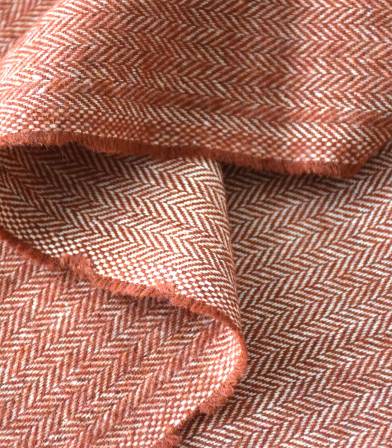 Tissu lainage Petits chevrons Rouille Tissu lainage Petits chevrons Rouille