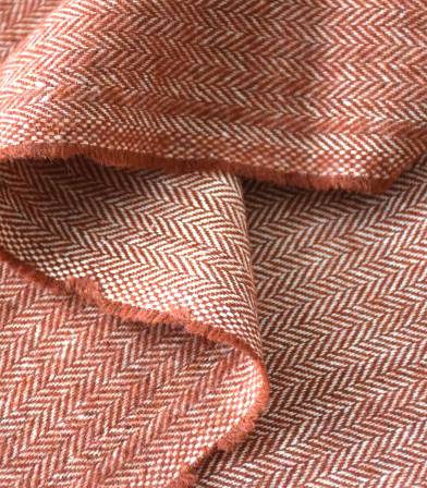 Tissu lainage Petits chevrons Rouille