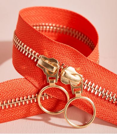 Zip double curseur Gold - 40cm - Tangerine