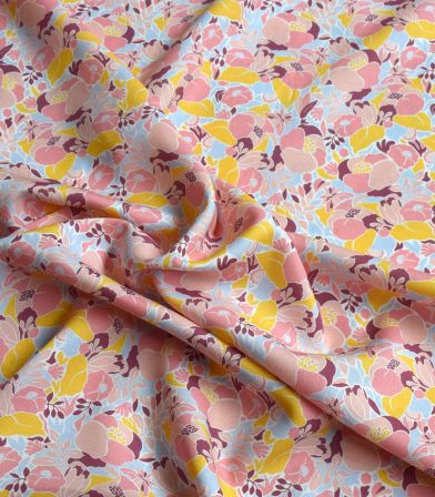 Tissu viscose Pop sanfor - Rose jaune Tissu viscose Pop sanfor - Rose jaune