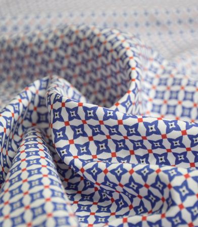 Tissu viscose Fez - Bleu Tissu viscose Fez - Bleu