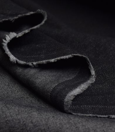 Tissu jean délavé - Noir