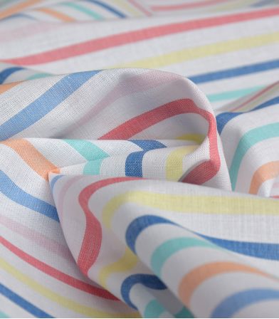 Tissu coton - rayures acidulés Tissu coton - rayures acidulés