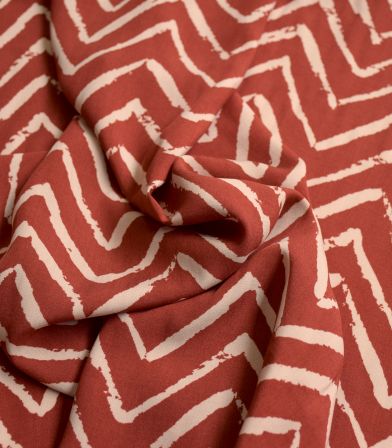 Tissu viscose Zigzag - Brique Tissu viscose Zigzag - Brique