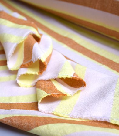 Tissu rayé - Playa lemon nude
