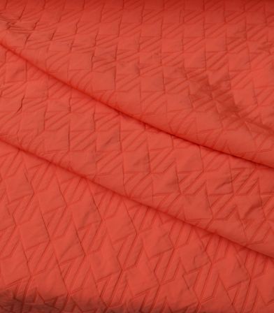 Tissu matelassé pied de poule XL - Mandarine