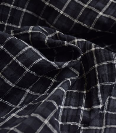 Tissu coton gauffré - Carreaux Shiny gris Tissu coton gauffré - Carreaux Shiny gris