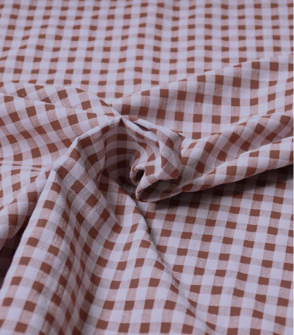 Seersucker vichy - Pink wood Seersucker vichy - Pink wood