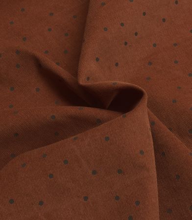 Tissu velours milleraies Pois - Noisette Tissu velours milleraies Pois - Noisette