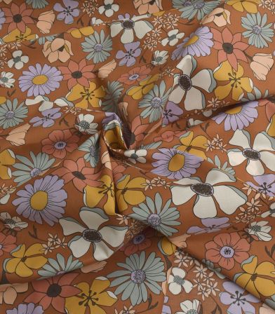 Tissu coton Lysme - Toffee Tissu coton Lysme - Toffee