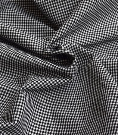 Tissu Bengaline Check Fetine - Black White