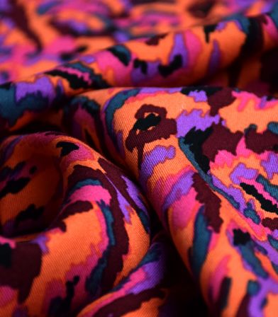 Twill viscose - Print thunder Cyclam Twill viscose - Print thunder Cyclam