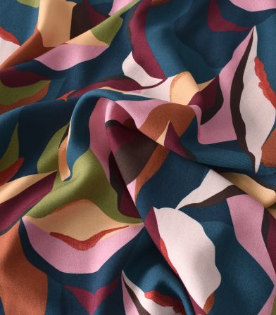 Tissu twill viscose - Leaves Multico Tissu twill viscose - Leaves Multico