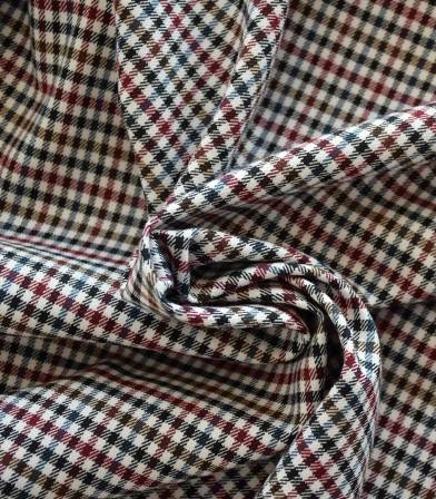 Tissu à petits carreaux - Bordeaux