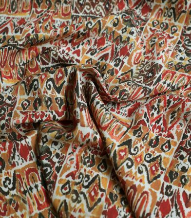 Tissu viscose - Ikat Terracotta Tissu viscose - Ikat Terracotta