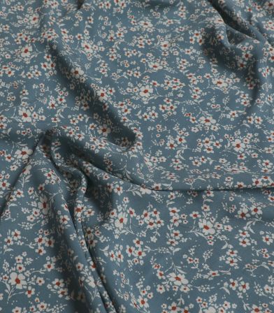 Tissu viscose - Sakura Vert et Gris Tissu viscose - Sakura Vert et Gris