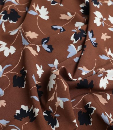 Tissu viscose - Pansy Coffee