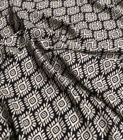 Tissu viscose - Ethnik Black Tissu viscose - Ethnik Black