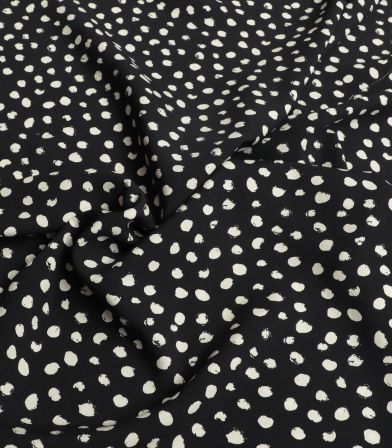 Tissu viscose - Dots Black Tissu viscose - Dots Black