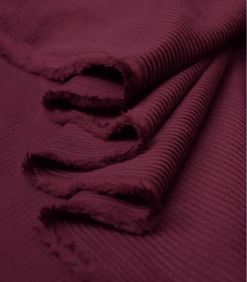 Tissu velours côtelé souple - Bordeaux