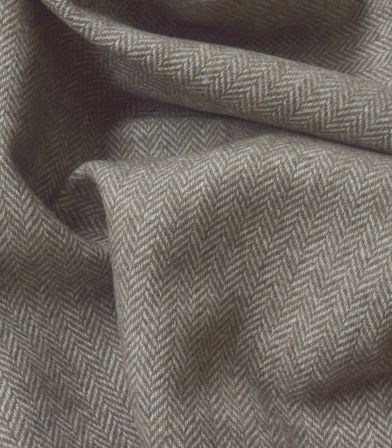 Tissu lainage Petits Chevrons Taupe Tissu lainage Petits Chevrons Taupe