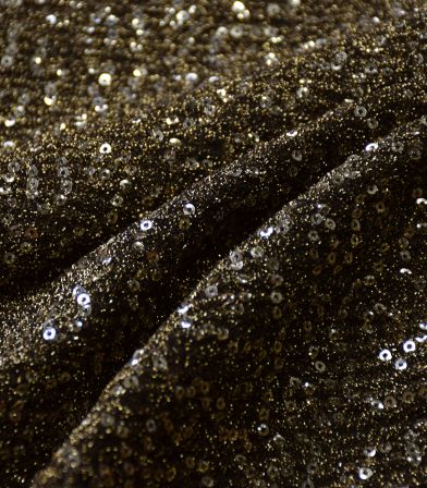 Tissu sequins jersey - Black / Gold