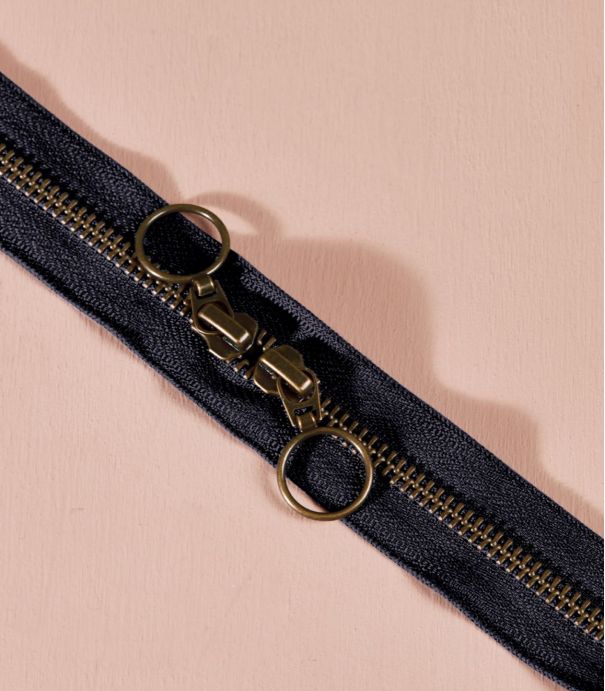 Zip double curseur Laiton - 60cm - Night