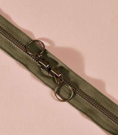 Zip double curseur Laiton - 60cm - Ivy Green