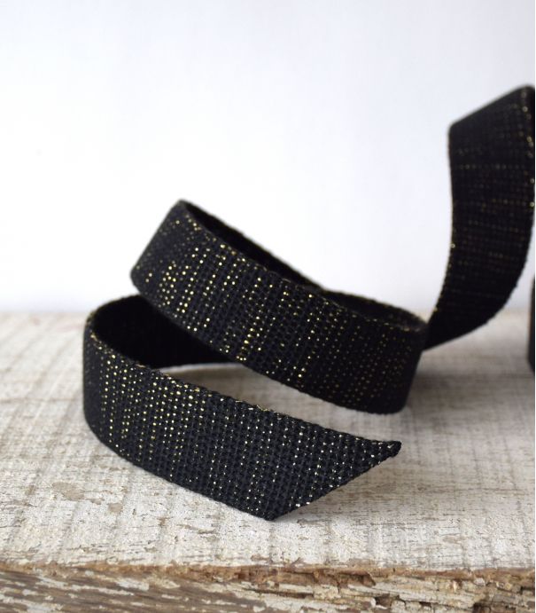 Sangle lurex Noir Or - 30mm