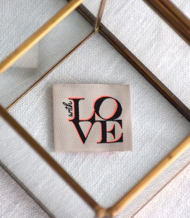 Etiquettes tissées à coudre - With love