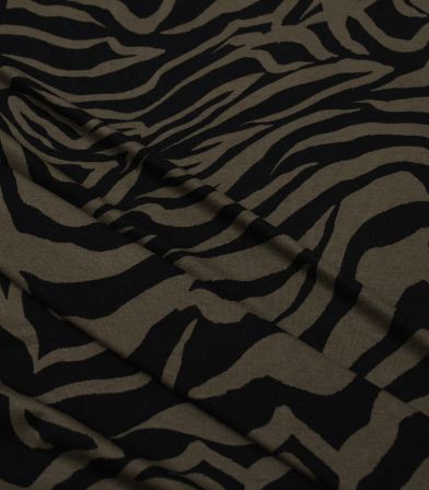 Tissu jersey de viscose - Zebra kaki